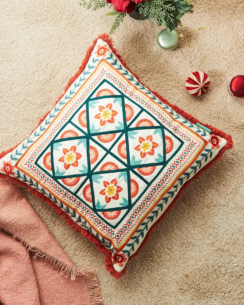 Chumbak Tree of Life Mosaic Cushion Cover 16"